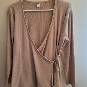 Old Navy Tan wrap top